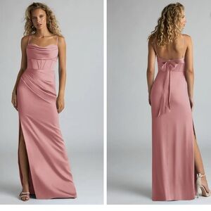 AZAZIE MAI DUSTY ROSE LONG DRESS